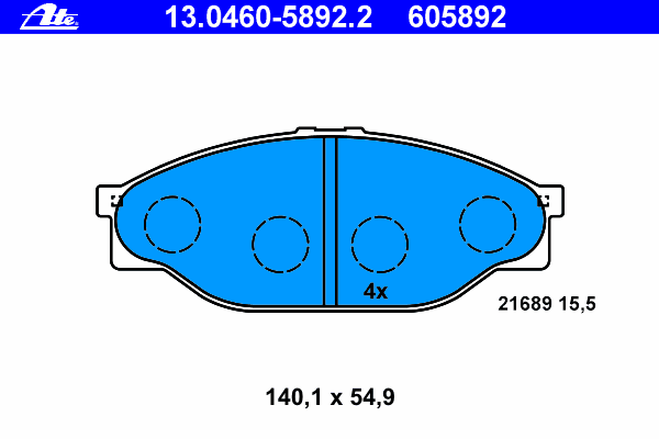 13.0460-5892.2 ATE pastillas de freno delanteras