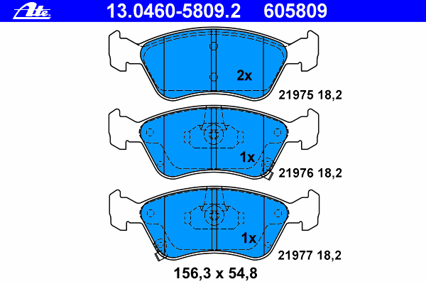 13.0460-5809.2 ATE pastillas de freno delanteras