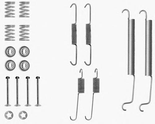 8DZ355200431 HELLA kit de montaje, zapatas de freno traseras