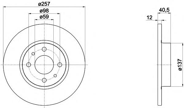 8DD355117931 HELLA disco de freno delantero