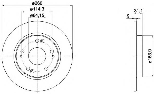 8DD355117901 HELLA disco de freno trasero