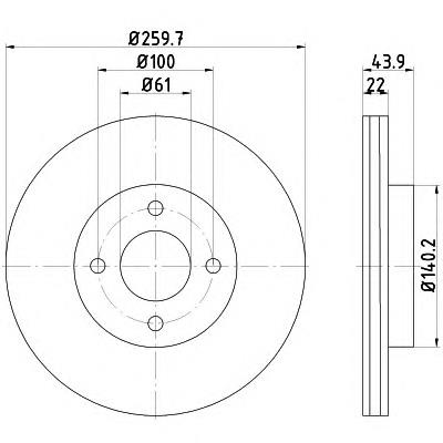 8DD355118291 HELLA freno de disco delantero