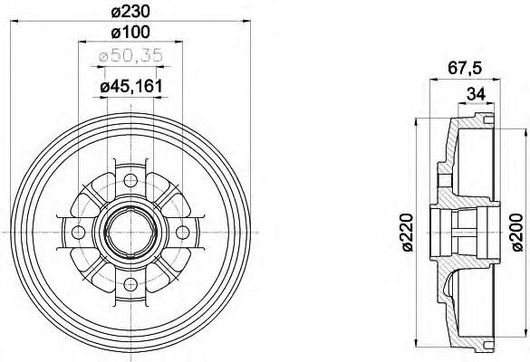 8DT 355 301-941 HELLA freno de tambor trasero