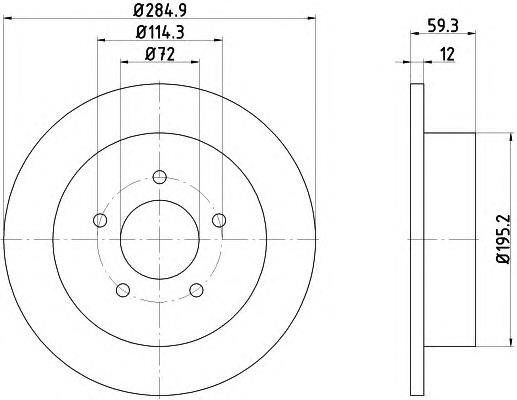 8DD355118341 HELLA disco de freno trasero