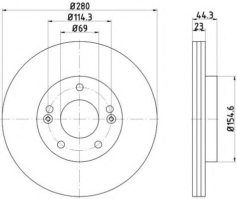 8DD355118371 HELLA disco de freno delantero