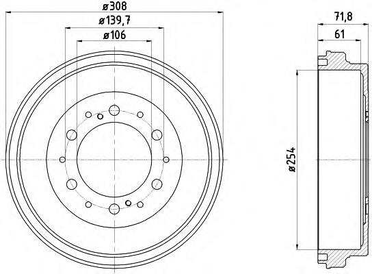 14.D638.10 Brembo freno de tambor trasero