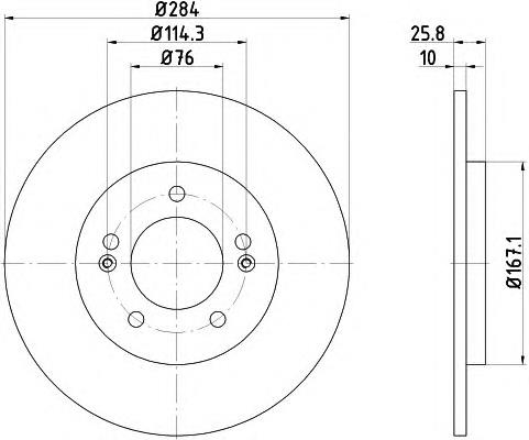 8DD355118361 HELLA disco de freno trasero