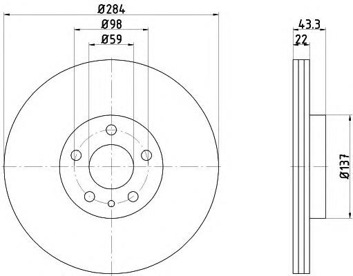 8DD355118411 HELLA freno de disco delantero