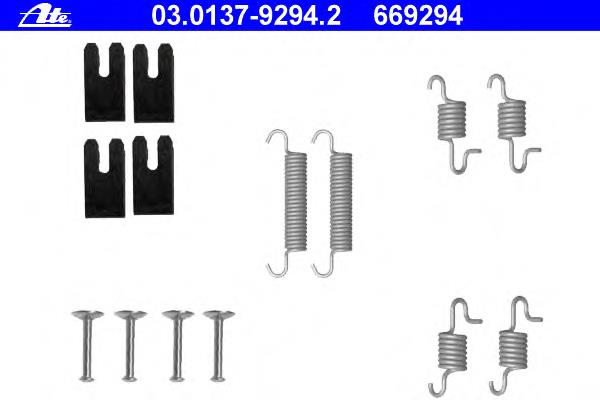 Kit de montaje, zapatas de freno traseras 03013792942 ATE