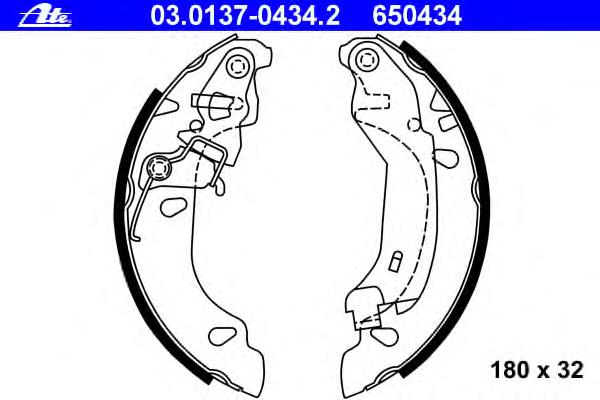 03.0137-0434.2 ATE zapatas de frenos de tambor traseras