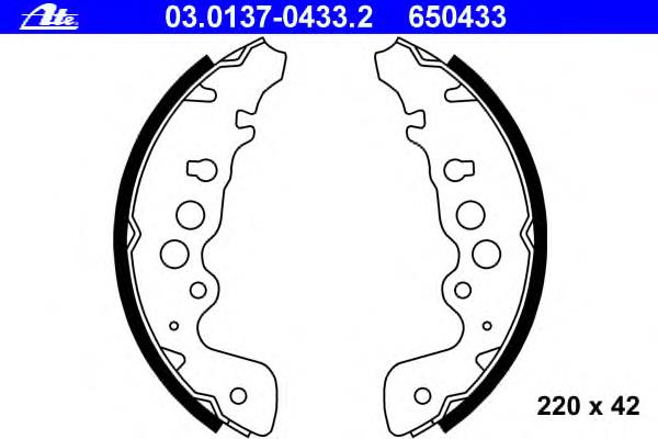 03.0137-0433.2 ATE zapatas de frenos de tambor traseras