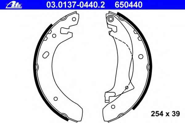 03.0137-0440.2 ATE zapatas de frenos de tambor traseras