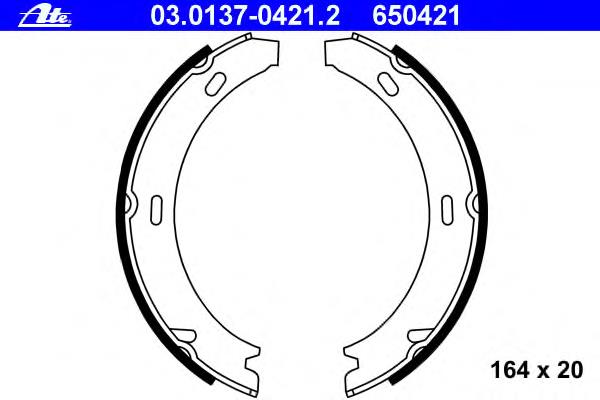 03.0137-0421.2 ATE juego de zapatas de frenos, freno de estacionamiento