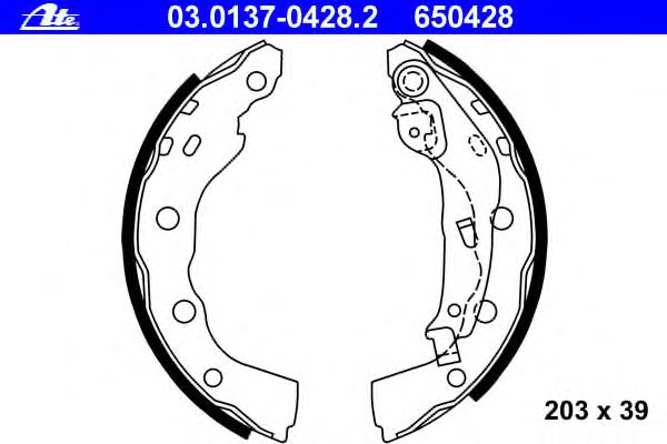 03.0137-0428.2 ATE zapatas de frenos de tambor traseras