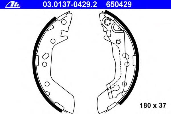 03.0137-0429.2 ATE zapatas de frenos de tambor traseras