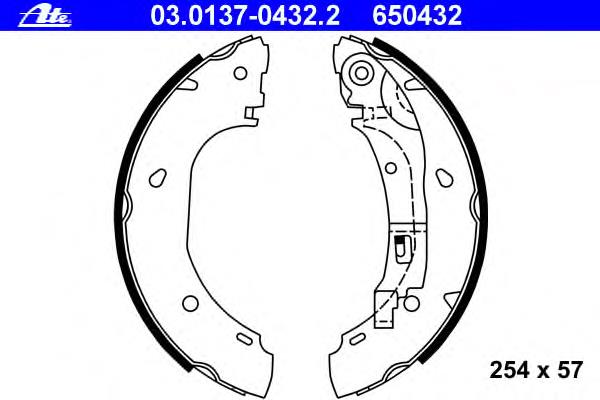 03.0137-0432.2 ATE zapatas de frenos de tambor traseras