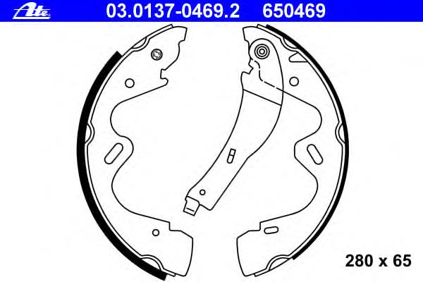 03.0137-0469.2 ATE zapatas de frenos de tambor traseras