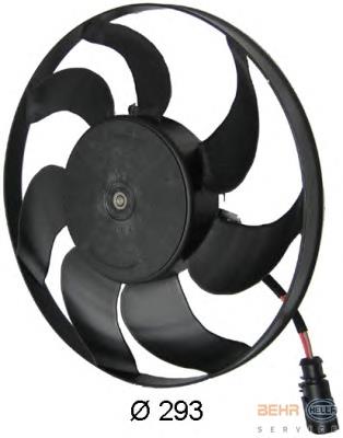 8EW351040391 HELLA Ventilador de refrigeración completo derecho (motor y hélice)