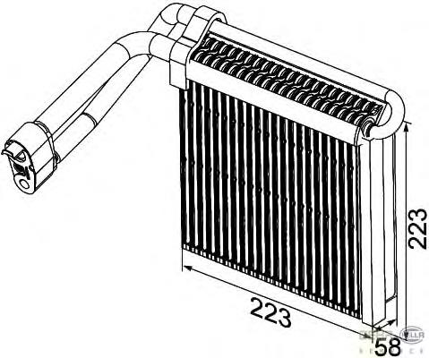 Evaporador, aire acondicionado 8FV351330741 HELLA