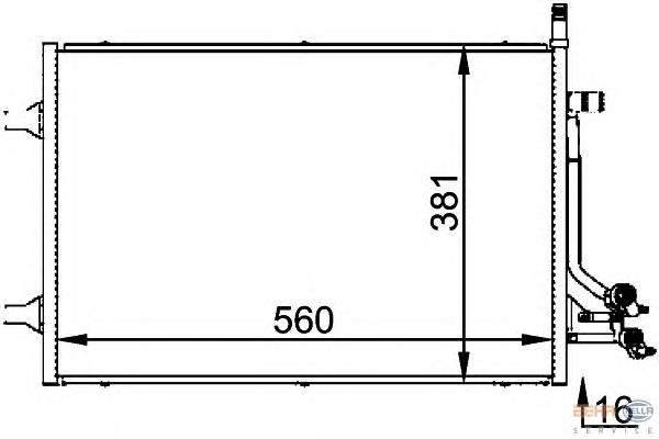 8FC351318381 HELLA Radiador de aire acondicionado