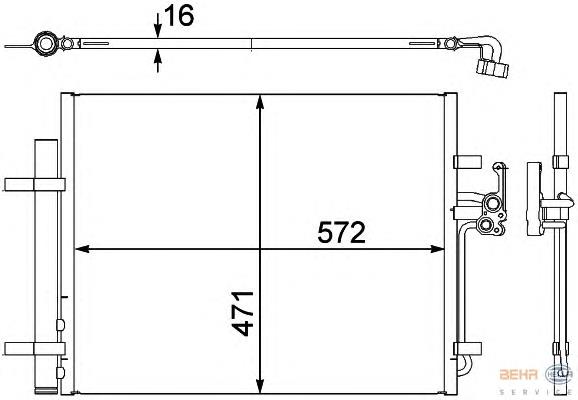 8FC351303201 HELLA Radiador de aire acondicionado