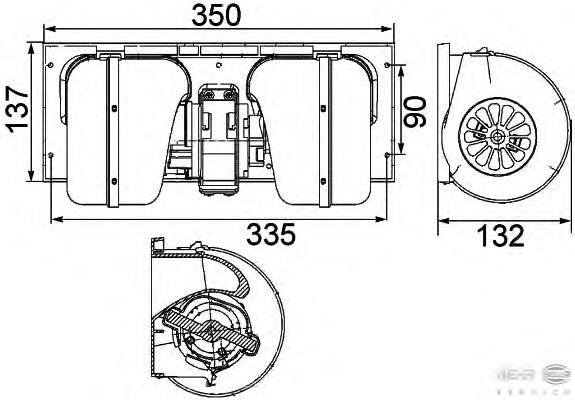 Ventilador habitáculo 8EW351024491 HELLA