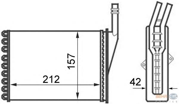 8FH351024361 HELLA Radiador interior