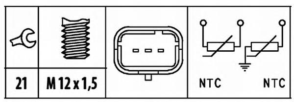 Sensor de temperatura 6PT009309521 HELLA