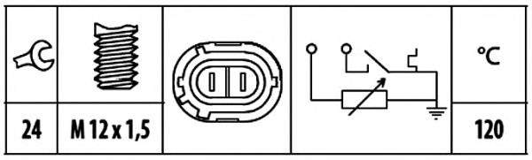 Sensor de temperatura del refrigerante 6PT009309501 HELLA