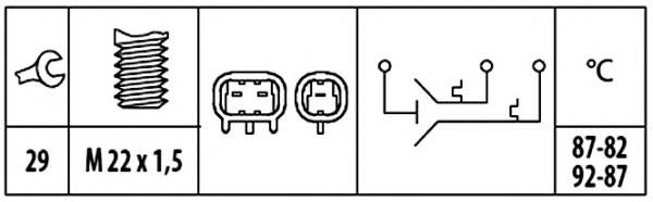 6ZT181611041 HELLA sensor, temperatura del refrigerante (encendido el ventilador del radiador)