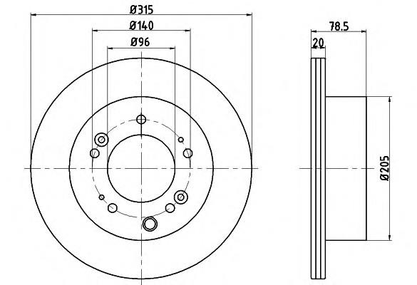 8DD 355 116-571 HELLA disco de freno trasero