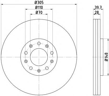 8DD355116641 HELLA disco de freno delantero