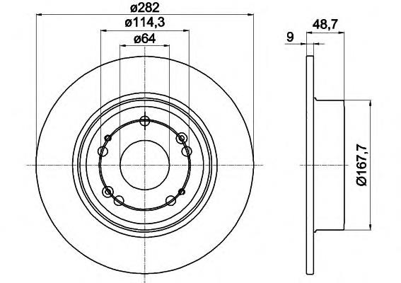 8DD 355 116-521 HELLA disco de freno trasero