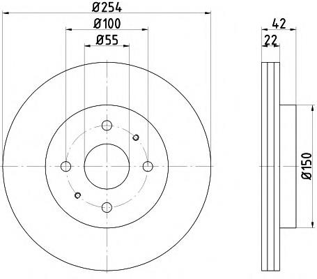 8DD355116541 HELLA freno de disco delantero