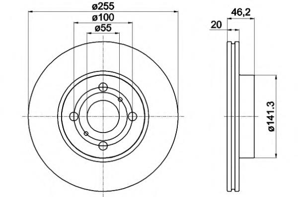 8DD355116411 HELLA disco de freno delantero