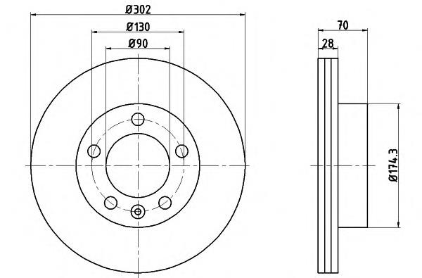 8DD355117-121 HELLA freno de disco delantero