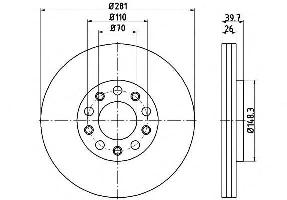 8DD 355 117-231 HELLA freno de disco delantero