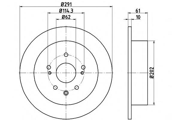 8DD355115711 HELLA disco de freno trasero