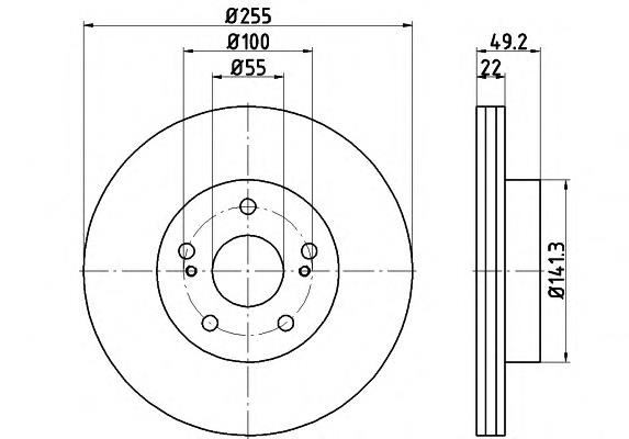 8DD355115691 HELLA freno de disco delantero