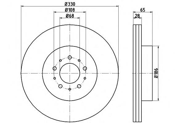 8DD355115-601 HELLA disco de freno trasero