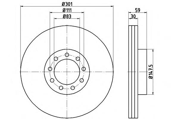 8DD355115531 HELLA freno de disco delantero