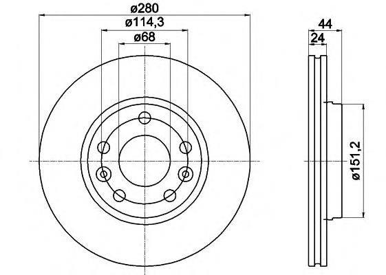 Comprar 8DD355116151 HELLA Freno de disco delantero