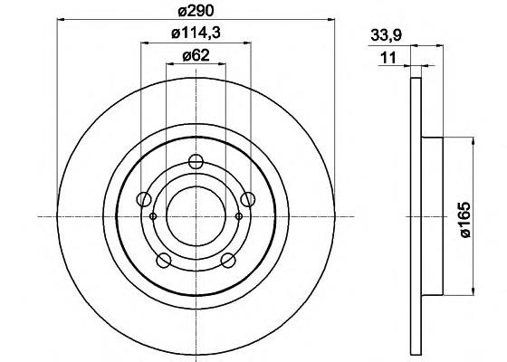 8DD 355 116-121 HELLA disco de freno trasero