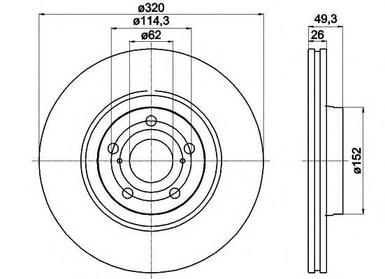 8DD 355 116-131 HELLA freno de disco delantero