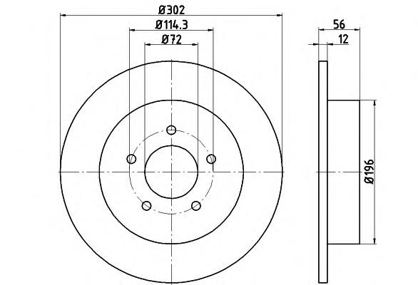 Disque De Frein HELLA 8Dd 355 105-361 - Revêtu | Pour Audi, Seat, VW, Diamètre 256 Mm, épaisseur 22 Mm