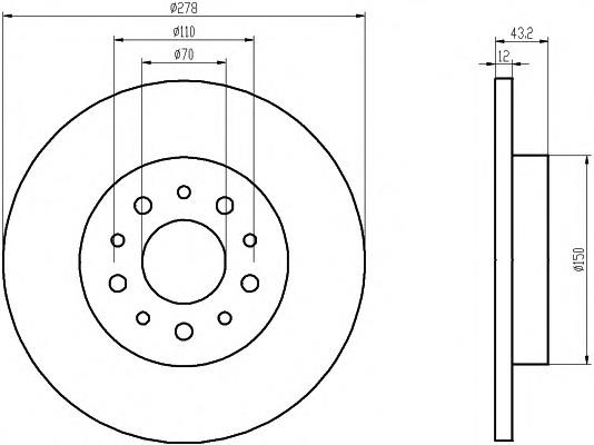 8DD 355 112-541 HELLA disco de freno trasero