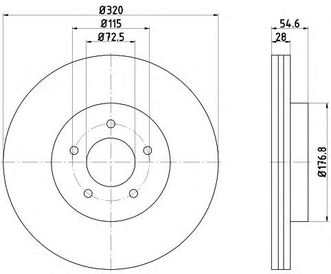 8DD355117801 HELLA freno de disco delantero