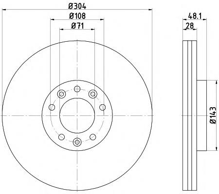 8DD355117331 HELLA freno de disco delantero