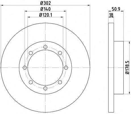 8DD355117281 HELLA disco de freno trasero