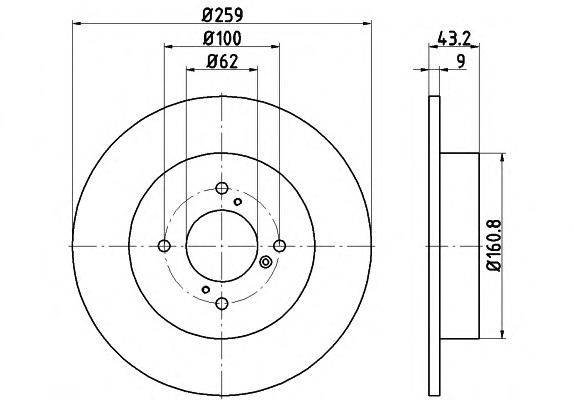 8DD 355 117-301 HELLA disco de freno trasero